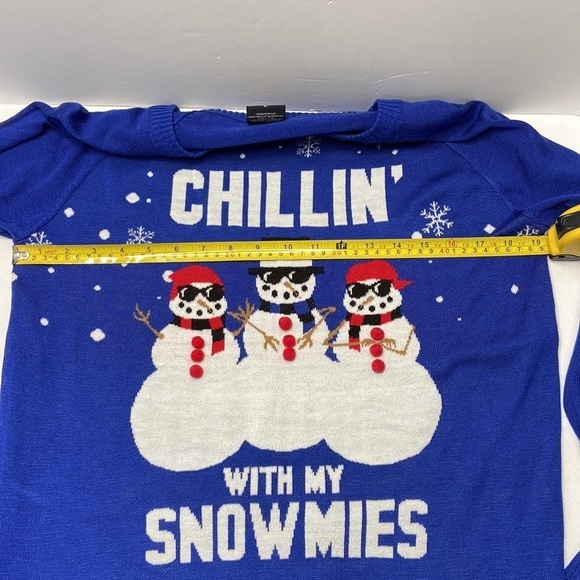 Well Worn Holiday Sweater Chilling With My Snowmies Ugly Sweater Women’s Size LG - Picture 9 of 13
